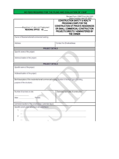 CSHP Form 2a 2023 .